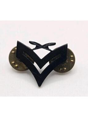 USMC E-5 Sergeant Subdued Black Collar Rank Pin United States Marine Corps